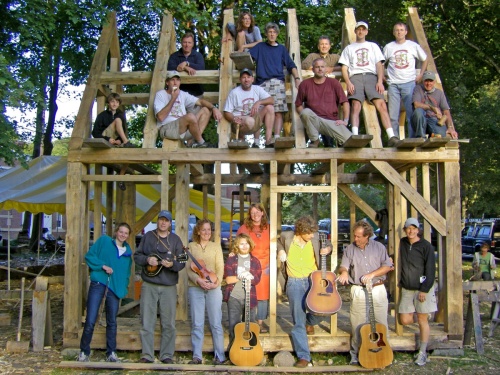 Some of the volunteer timber framers, bakers, and musicians on Sat, Sept. 26. 